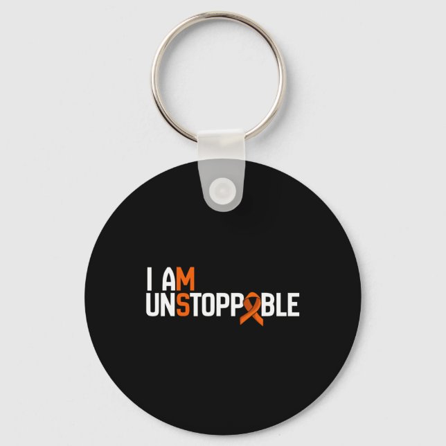 I Am Unstoppable Multiple Sclerosis Ms Awareness M Keychain (Front)