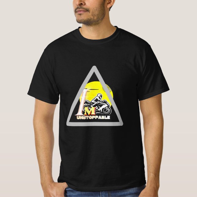  'I Am Unstoppable' Rider Triangle Motivational  T-Shirt (Front)