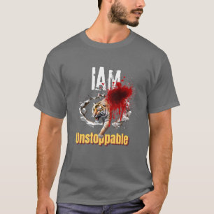 I Am Unstoppable Tiger Breakthrough Bloody Graphic T-Shirt
