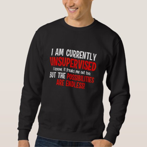 I Am Unsupervised It Freaks Me Out Possibilities E Sweatshirt