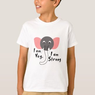I am Veg I am Strong Elephant Animal Boy Kids