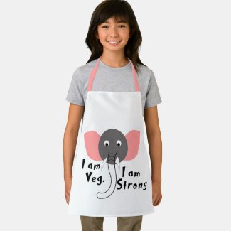 I am Veg I am Strong Elephant Animal Kids 
