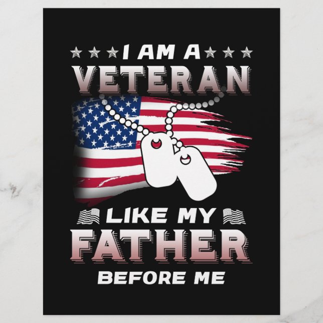 I Am Veteran Like My Father Before Me Veteran Letterhead (Front)