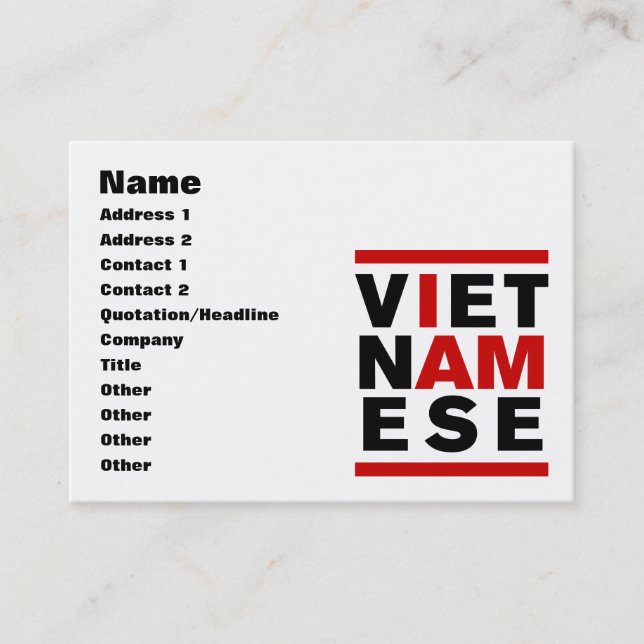 I AM VIETNAMESE BUSINESS CARD (Front)