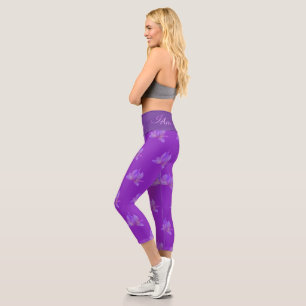 I Am Violet Flame With Lotus Capri Leggings