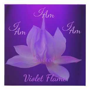 I Am Violet Flame With Lotus Faux Canvas Print