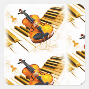 I Am Violin-I Am Music_ Square Sticker