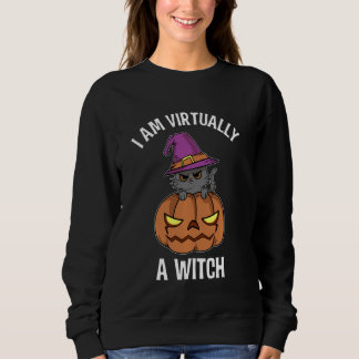 I Am Virtually A Witch Black Cat Social Distance H Sweatshirt