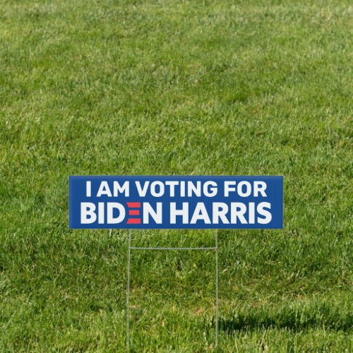 I Am Voting For Biden Harris Custom Text Blue Sign
