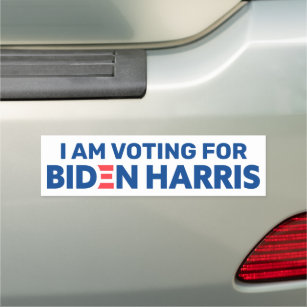 I Am Voting For Biden Harris Custom Text White Car Magnet