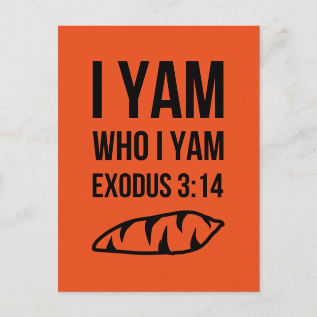 I Am Who I Am Exodus Humor Postcard (Front)