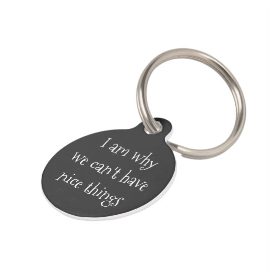 I am why we cant have nice things personalized pet tag | Zazzle.com