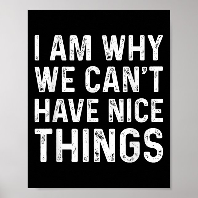 I Am Why We Can't Have Nice Things  Poster (Front)