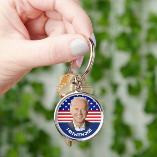 I am with Joe Biden Photo Election Button Keychain
