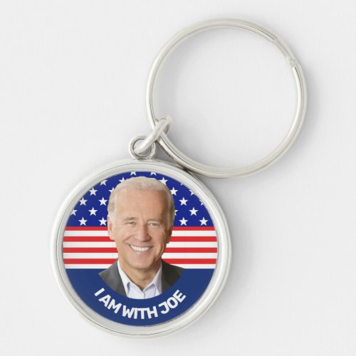 I am with Joe Biden Photo Election Button Keychain