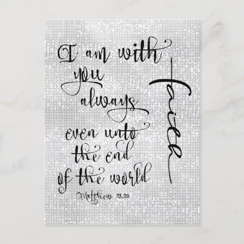 I Am With You Always Bible Verse Christian Postcard