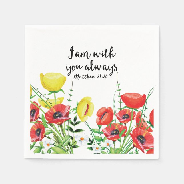 I Am With You Always Paper Napkins (Front)