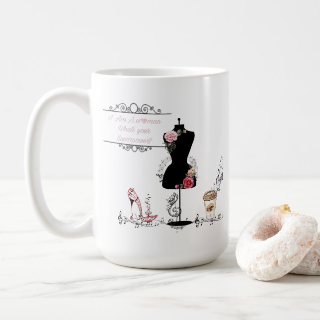 I AM WOMAN COFFEE MUG (With Donut)