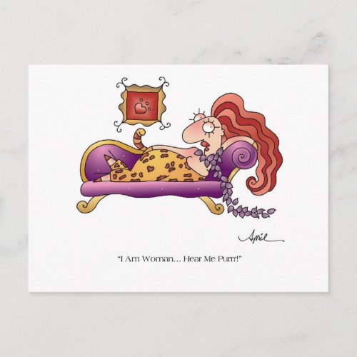 I AM WOMAN Postcard by April McCallum