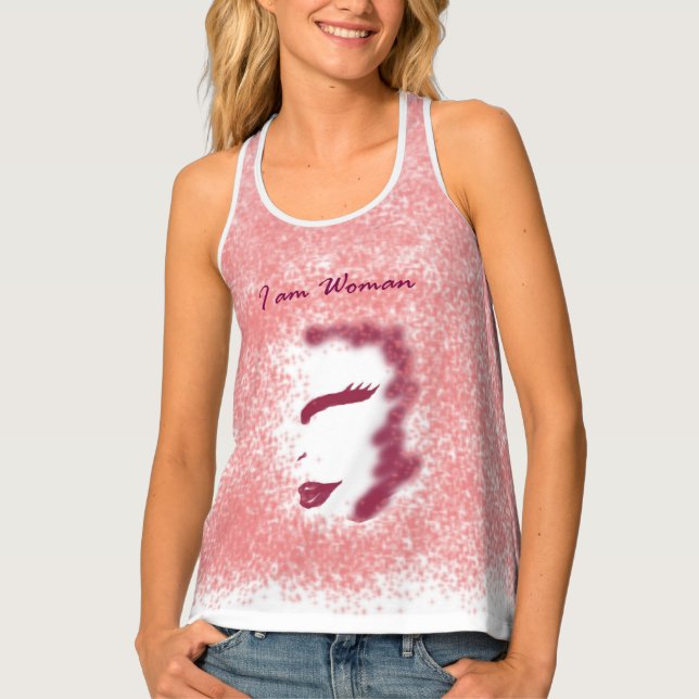 I am Woman Racerback Tank Top (Front)