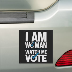I Am Woman Watch Me Vote Vintage  Car Magnet
