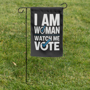 I Am Woman Watch Me Vote Vintage Garden Flag