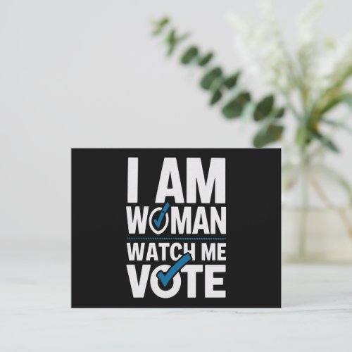 I Am Woman Watch Me Vote Vintage  Postcard