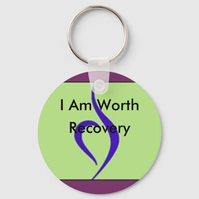 I Am Worth Recovery Keychain (Front)