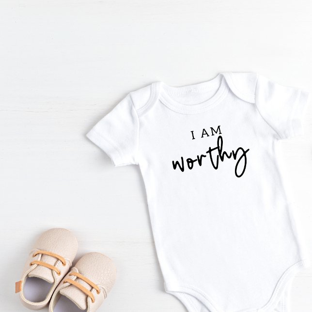 I am worthy  baby bodysuit (I am worthy baby bodysuit)