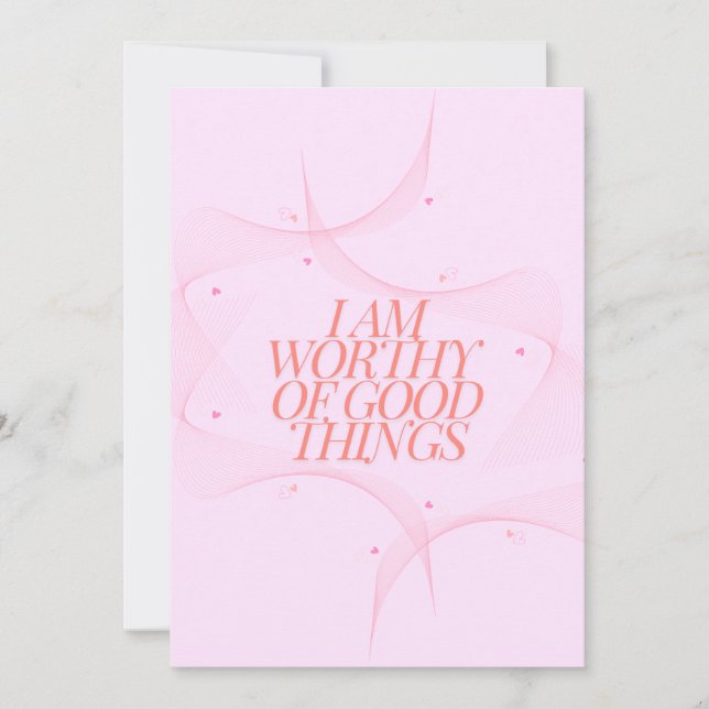I am worthy of good things  holiday card (Front)