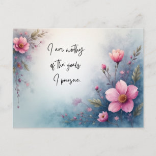 I Am Worthy of the Goals I Pursue Affirmation Postcard