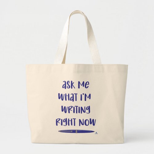  I Am Writing Right Now Author Motivation Large Tote Bag