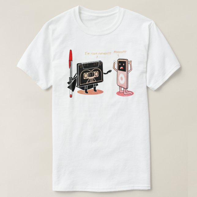 I Am Your Father, Funny Cassette Tape Retro Parody T-Shirt (Design Front)