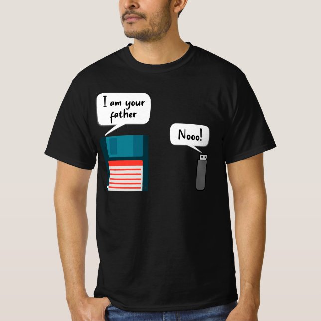 I Am Your Father USB Floppy Disk IT Computer Geek  T-Shirt (Front)