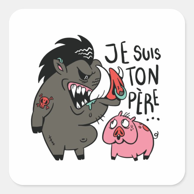 I am your father Warthog and pig Square Sticker (Front)