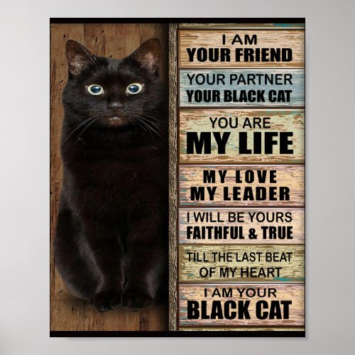 I am your friend Black Cat Mom Kitty Halloween Fun Poster