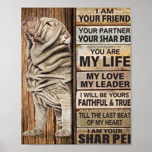 I Am Your Friend Shar Pei Dog Mom Funny Animals Poster