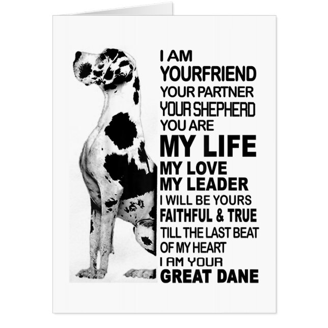 I am your friend your partner your dog Great Dane Card (Front)