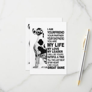 I am your friend your partner your dog Great Dane RSVP Card