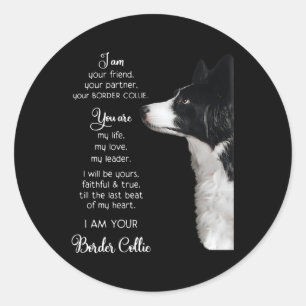 I Am Your Friend Your Pner Your Border Collie Classic Round Sticker