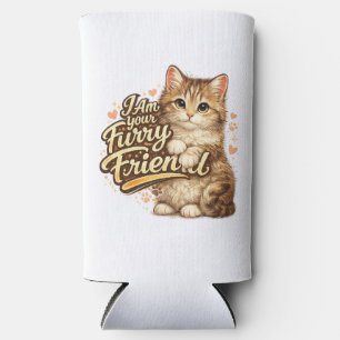 I Am Your Furry Friend Cat Design Seltzer Can Cooler