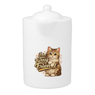 I Am Your Furry Friend Cat Design Teapot