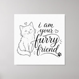 I Am Your Furry Friend Cute Pet Design Canvas Print