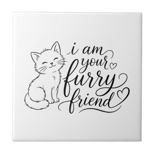 I Am Your Furry Friend Cute Pet Design Ceramic Tile