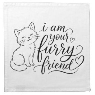 I Am Your Furry Friend Cute Pet Design Cloth Napkin