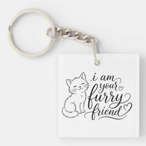 I Am Your Furry Friend Cute Pet Design Keychain