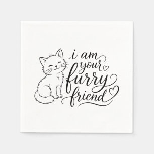 I Am Your Furry Friend Cute Pet Design Napkins