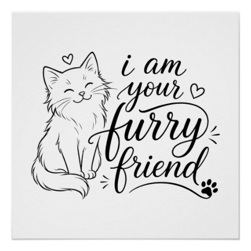 I Am Your Furry Friend Cute Pet Design Poster