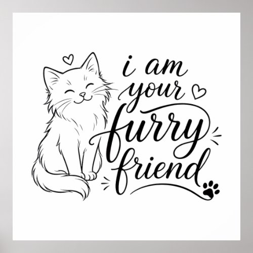 I Am Your Furry Friend Cute Pet Design Poster