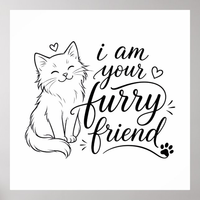 I Am Your Furry Friend Cute Pet Design Poster (Front)